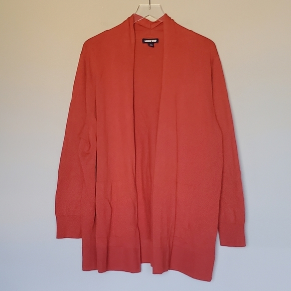 Lands' End Women's Long Sleeve Open Long Cardigan Sweater Rust Plus Size 1X - Picture 4 of 11